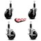 Service Caster 4'' Phenolic Wheel Swivel 1-1/8'' Expanding Stem Caster Set 2 Brakes, 4PK SCC-EX20S414-PHR-2-TLB-2-118 - alternate 4